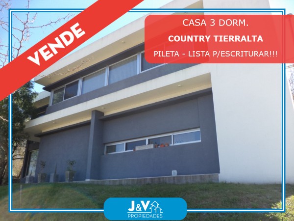VENDO CASA DE 3 DORM. COUNTRY TIERRALTA. EXCELENTE CALIDAD!!!