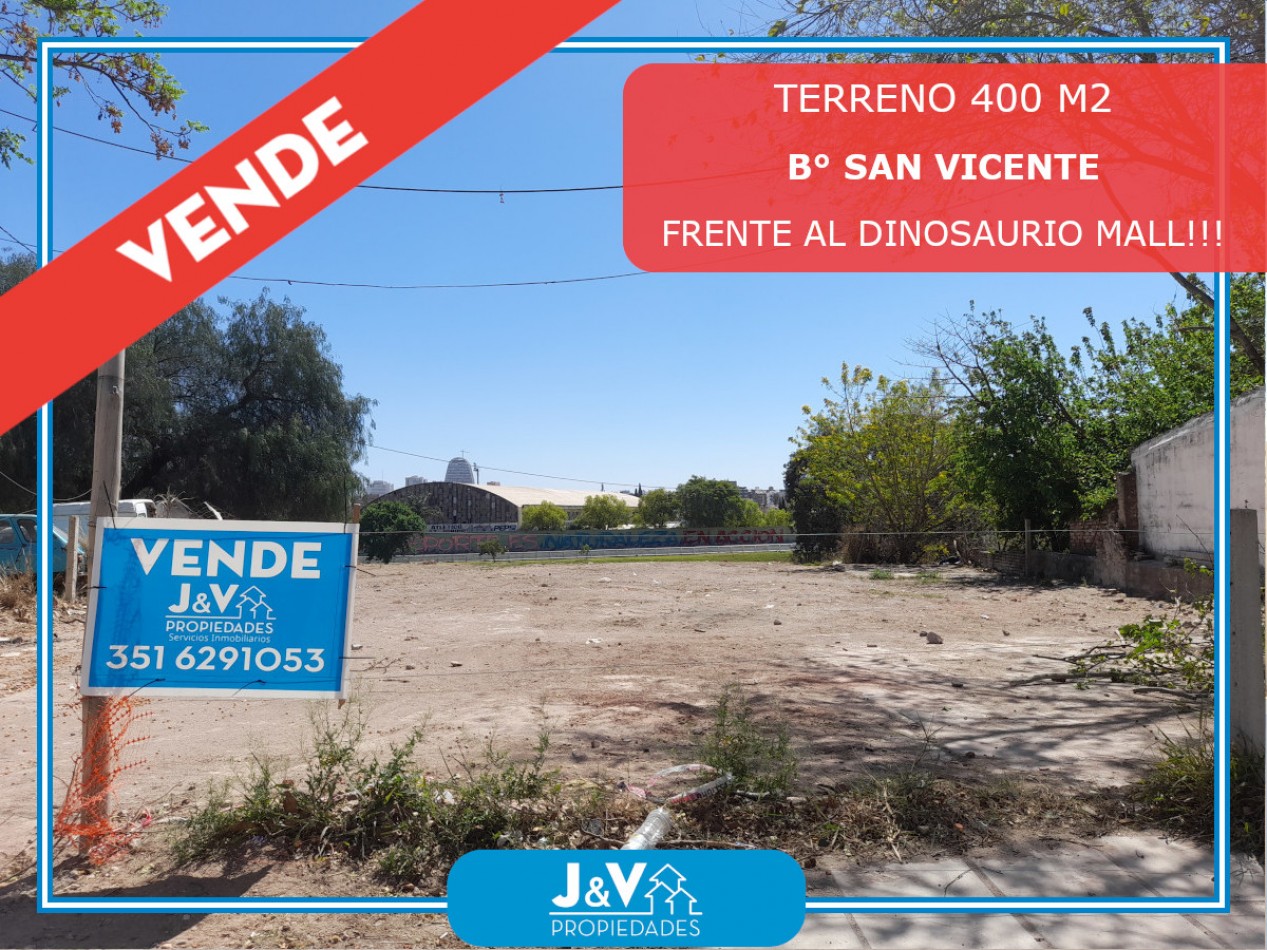 TERRENO EN VENTA B° SAN VICENTE. 400 m2. C/ESCRITURA. IDEAL GALPON O DEPOSITO!!!