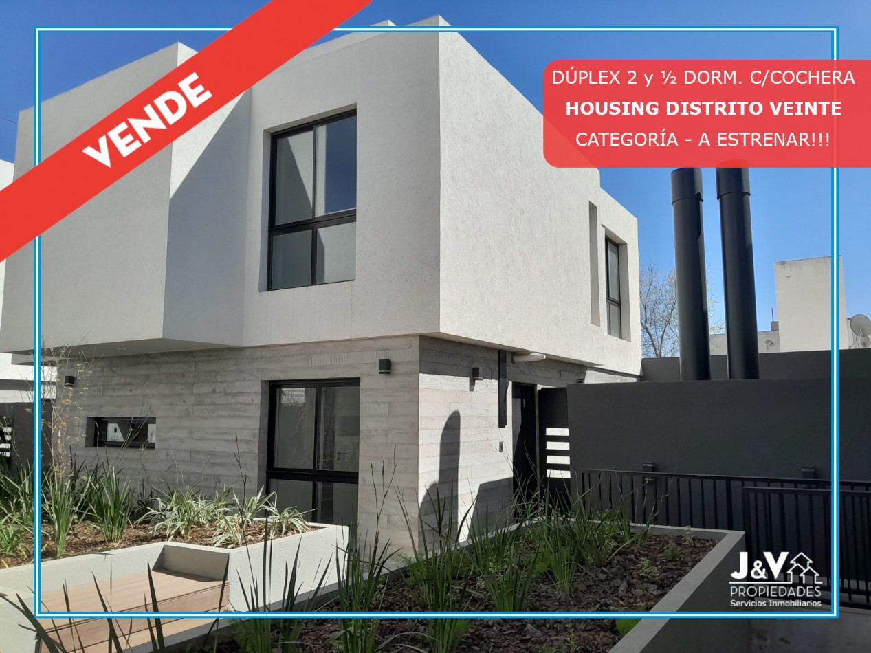 VENDO DUPLEX 2 y ½ DORM. Y 2 COCHERAS. HOUSING DISTRITO VEINTE B° NUEVO POETA LUGONES