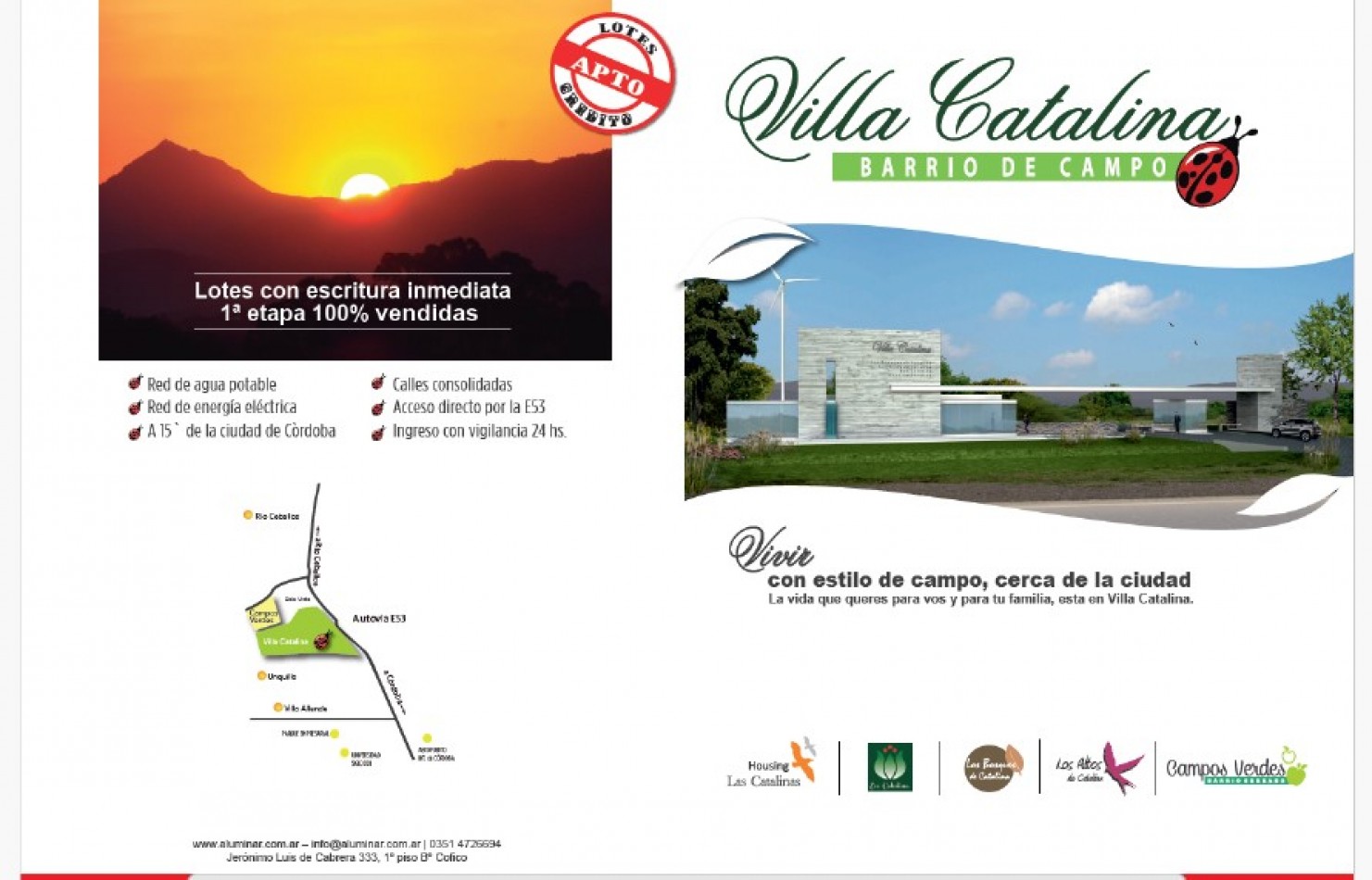 TERRENO EN VENTA 300M. B° VILLA CATALINA-RIO CEBALLOS C/ESCRITURA