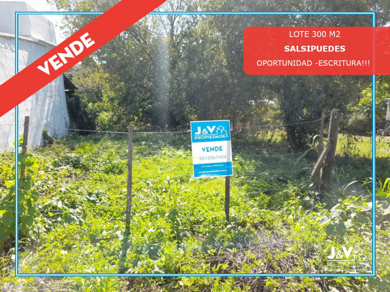 TERRENO EN VENTA 300 m. SALSIPUEDES. C/ESCRITURA
