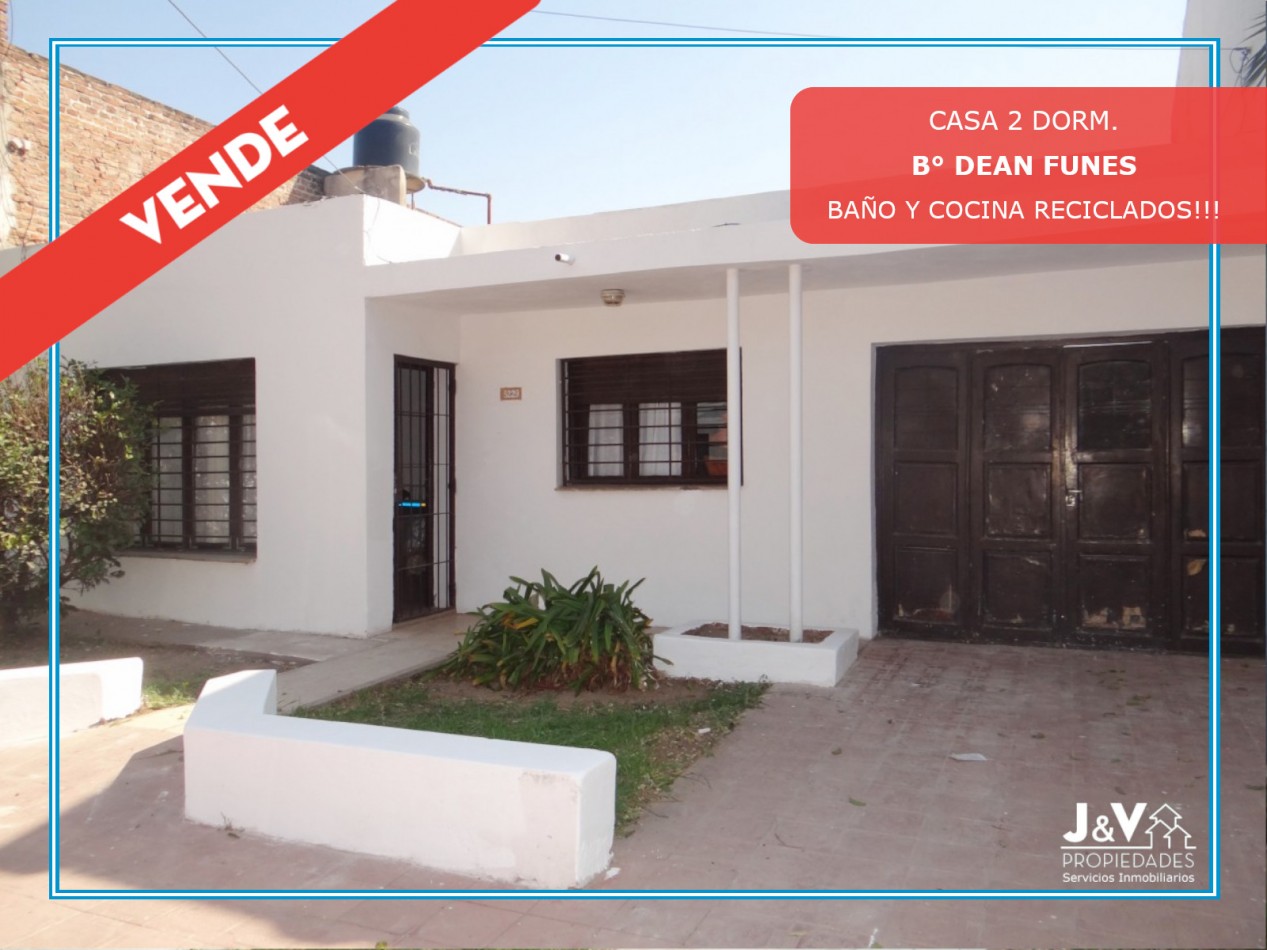 CASA EN VENTA. 2 DORMITORIOS. BARRIO DEAN FUNES.