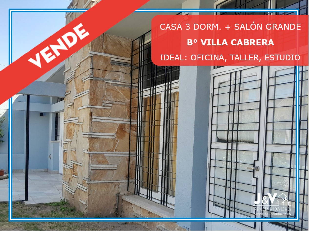 VENDO CASA 3 DORM. CON GRAN SALON B° VILLA CABRERA. RECICLADA. RECIBO MENOR!!!