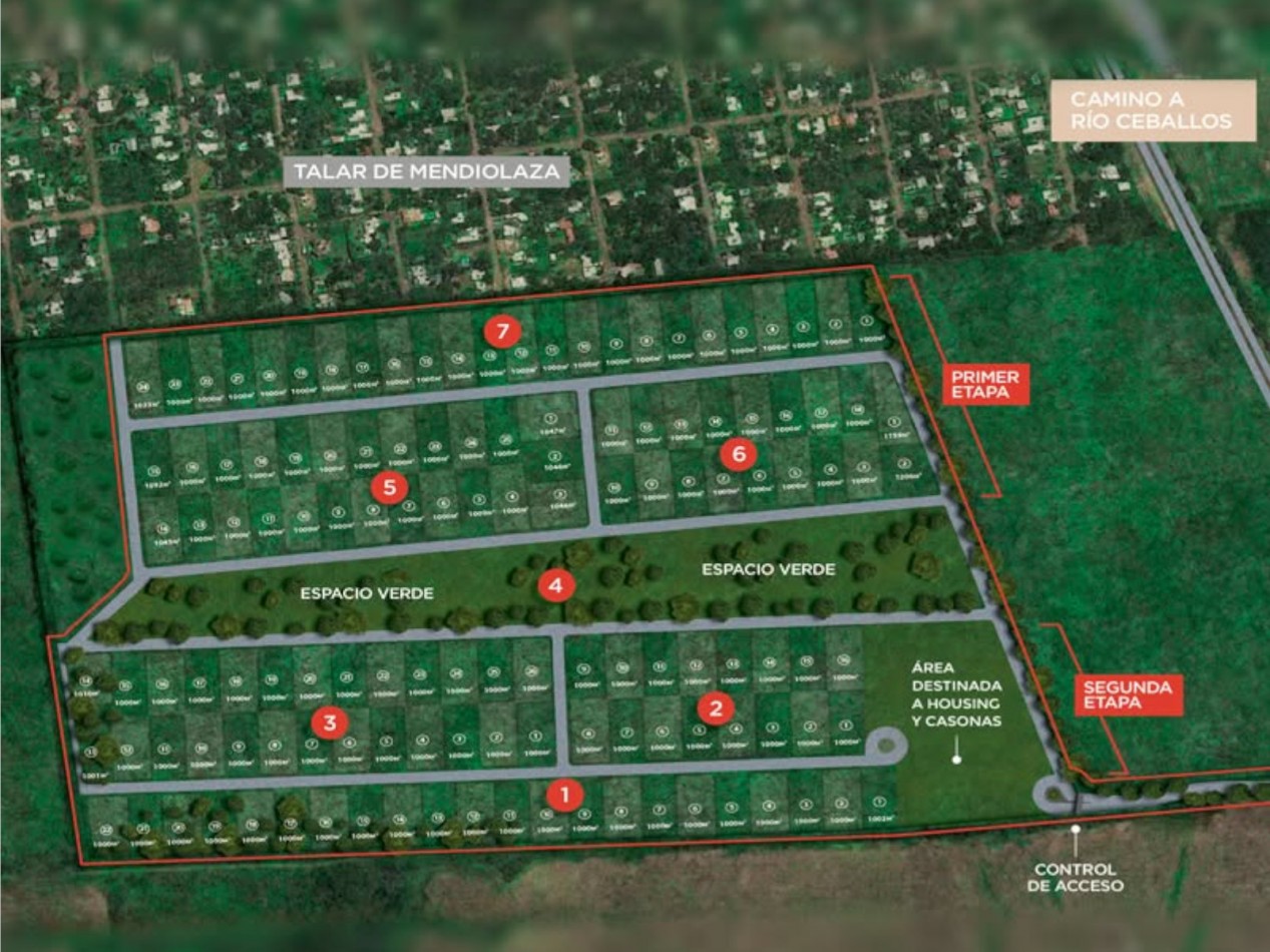 VENDO LOTE CENTRAL 1.000 M2 B° LA CERCANIA, MENDIOLAZA