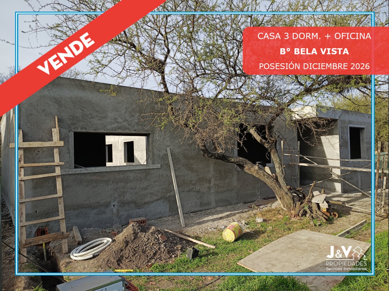 VENDO CASA 3 DORM. + OFICINA A ESTRENAR B° BELA VISTA. 