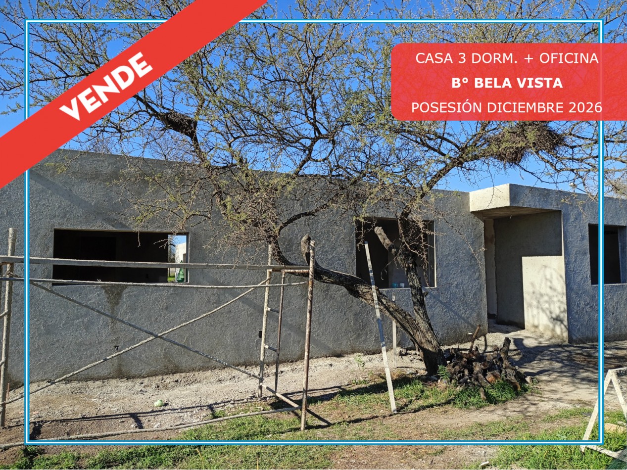 VENDO CASA 3 DORM. + OFICINA A ESTRENAR B° BELA VISTA. 