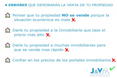 4 ERRORES QUE DEMORARÁN LA VENTA DE TU PROPIEDAD