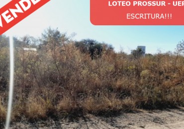 LOTE EN VENTA 500 M2.  B° PROSSUR- UEPC- RIO CEBALLOS. CON ESCRITURA!!!!!