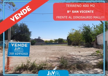 TERRENO EN VENTA B° SAN VICENTE. 400 m2. C/ESCRITURA. IDEAL GALPON O DEPOSITO!!!