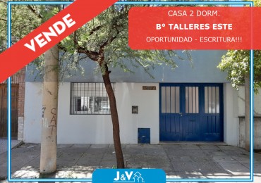 VENDO CASA 2 DORM. B° TALLERES ESTE. PERMUTA X DEPTO B° ALBERDI O CENTRO