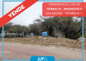TERRENO EN VENTA 833 m2. COUNTRY TIERRALTA.MALAGUEÑO