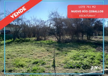 VENDO LOTE 761 M2 B° NUEVO RIO CEBALLOS. APTO COMERCIAL/RESIDENCIAL. ESCRITURA.