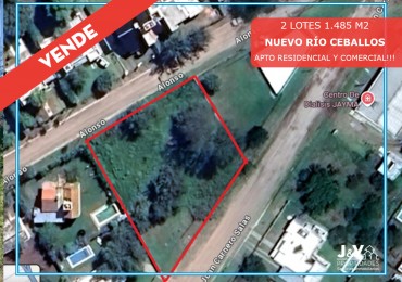 VENDO 2 LOTES B° NUEVO RIO CEBALLOS. 1.485 M2. APTO COMERCIAL/RESIDENCIAL. ESCRITURA.