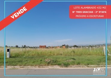 VENTA | LOTE 432 m² - Recibo vehiculo - B° Tres Gracias, 2° Etapa